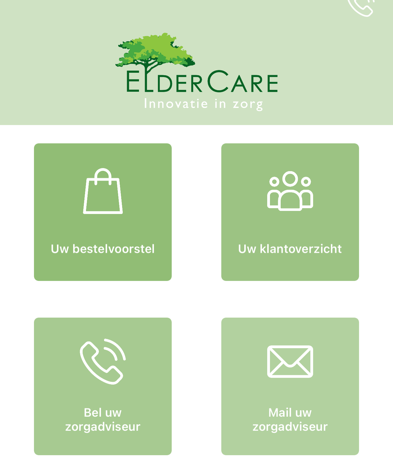 ElderCare App home